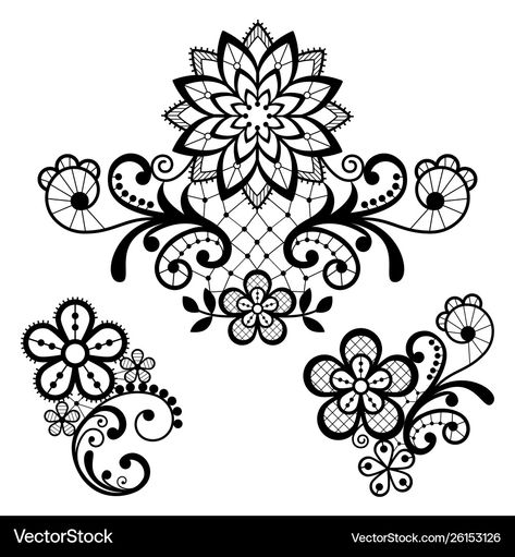 Simple Lace Design, Roseary Tattoo, Lace Svg, Black Lace Tattoo, Valentines Day Vector, Lace Tattoo Design, Lace Drawing, Japan Tattoo Design, Lace Art