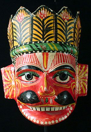 Cultural Masks, King Mask, Indian King, Ceramic Masks, Theatre Crafts, India Decor, 7th Grade Art, Cultural Crafts, Ceramic Mask