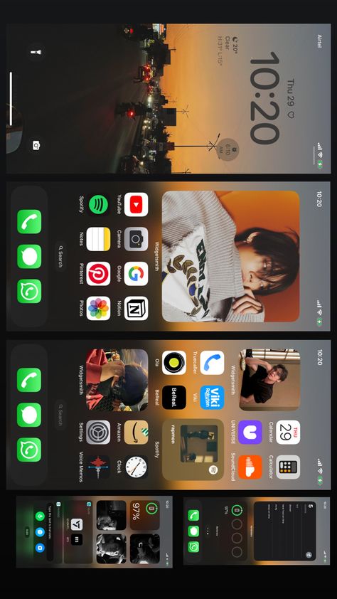 Homescreen Setup Iphone, Iphone Costumization Ideas, Iphone Setup Homescreen Ideas, Iphone Setup Ideas, Iphone Customization Ideas, Ios Customization, Lockscreen Themes, Iphone Setup, Homescreen Setup