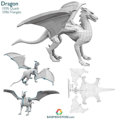 3ds Max Design, 3d Maya, Dragon Ideas, Dragon Base, Creature 3d, 3d Reference, Big Animals, 3d Modelling, Mystical Creatures