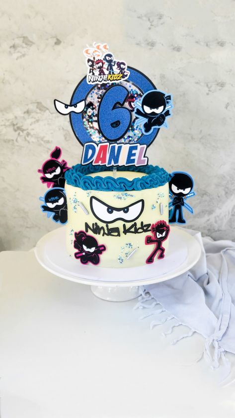 Ninja Kidz Tv Birthday Cake Ideas, Ninja Kidz Cakes, Ninja Birthday Party Ideas Cake, Ninja Kidz Party, Ninja Kidz Tv Birthday Party Ideas, Ninja Kids Birthday Party Ideas, Ninja Cake Ideas Boys, Ninja Cake Ideas, Ninja Cakes