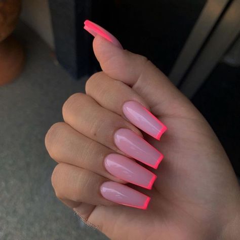 Nails Aesthetic, Colorful Nails, Simple Acrylic Nails, Long Acrylic Nails Coffin, Coffin Nails Long, Acrylic Nails Coffin Short, Summer Acrylic Nails, Pink Nail, Pink Acrylic Nails