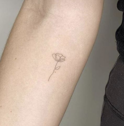 Minimal Poppy Flower Tattoo, Small Poppy Tattoo Simple, Fine Line Poppy Tattoo Small, Anemone Flower Tattoo Small, California Poppy Fine Line Tattoo, Fine Line Tattoo Animal, Poppy Fine Line Tattoo, Small Poppy Flower Tattoo, Selflove Tattoo Ideas