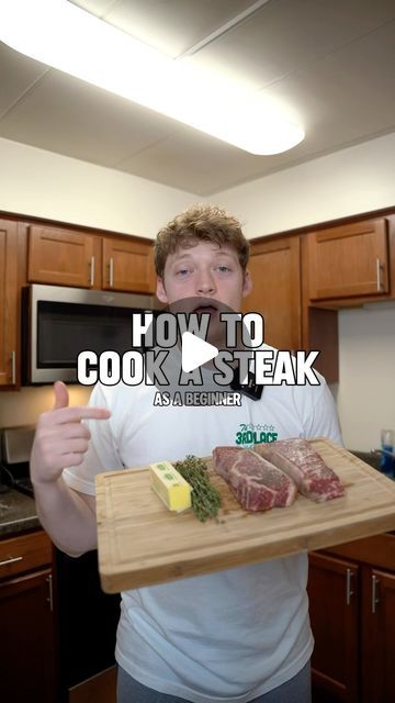 Ryan Brenner on Instagram: "How to cook THE BEST steak as a beginner! This is what I call the flip method, by far the easiest way to get a great cook on a steak.   -   #steak #steaktok #easyrecipe #lowcalorie #highprotein #caloriedeficit #steaktiktok #nystrip #howtocook #howto #hexclad #kerrygold #osmo #osmosalt #foodtok #foodie #food #steakdinner #steaks" Best Steak Cooking Method, Steak Stovetop How To Cook, New York Steak Recipes Oven, How To Cook A Steak On The Stove, How To Cook A Steak, Steak Recipes Videos, Best Steak Recipe, New York Steak Recipe, Best Way To Cook Steak