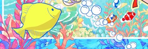 Colorful Discord Banner, Twitter Banner Ideas, Cool Discord Banners, Colorful Banner Discord, Kawaii Twitter Header, Cyan Header, 2000s Banner, Summer Header, Ocean Banner