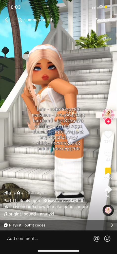 Cute Summer Outfits Bloxburg Codes, Bloxburg Id Codes For Clothes, Coastal Outfit Codes Berry Ave, White Outfit Codes Berry Ave, Coastal Berry Avenue Outfit Codes, Bloxburg Coastal Outfit, Beach Outfit Berry Ave, Brookheaven Outfits Codes Girl, Cute Bloxburg Outfit Codes Summer