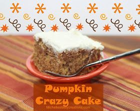 Michelle's Tasty Creations: Pumpkin Crazy Cake 1940s Food, Chocolate Crazy Cake, Crazy Cake Recipes, Wacky Cake Recipe, Healthy Pumpkin Dessert, Wacky Cake, Crazy Cake, Dairy Free Cake, Pumpkin Pie Mix