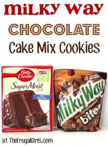 Milky Way Chocolate, Cake Mix Cookie Recipe, Milky Way Cookies, Cake Mix Cookie, M&m Cake, Chocolate Cake Mix Cookies, Cookies Cupcake, Cake Mix Desserts, Best Cookies Ever