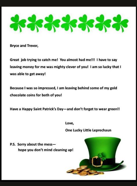 Letter From The Leprechaun, Letter From Leprechaun Free Printable, Letter From Leprechaun, Leprechaun Ideas, Leprechaun Shenanigans, Leprechaun Letter, March Craft, Leprechaun Activities, Irish Things