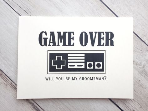 Video Game Groomsmen Proposal, Gamer Groomsmen Proposal, Groomsmen Boxes, Groomsman Proposal Box, Dream Proposal, Junior Groomsmen, Groomsman Card, Groomsman Proposal, Man Card