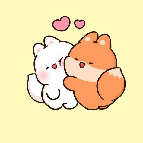 Kawaii Couple, Hugging Drawing, Cute Hug, Cool Pencil Drawings, Sketchbook Art Inspiration, Cute Images, Cute Characters, Cute Doodles, Cute Bears