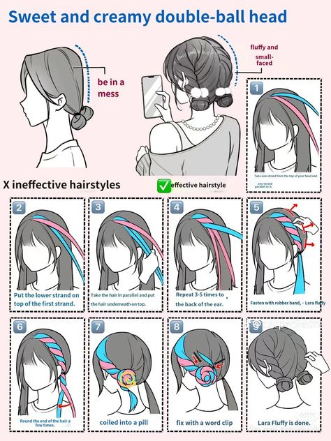 Cool Hair Designs, Hair Style Korea, Hairstyles Tutorial, Hair Tutorials Easy, Easy Hairstyle, Peinados Fáciles Para Cabello Corto, Japanese Hairstyle, Hair Stylies, Back To School Hairstyles