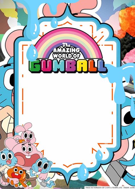 FREE Editable The Amazing World of Gumball Birthday Invitations Check more at https://www.fridf.com/free-editable-the-amazing-world-of-gumball-birthday-invitations/ Amazing World Of Gumball Party Ideas, Gumball Party Ideas, Gumball Birthday Party Ideas, The Amazing World Of Gumball Party, Gumball Printable, Gumball Party, World Of Gumball, The Amazing World Of Gumball, Birthday Invitations