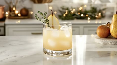 The Spiced Pear Gin Cocktail is an elegant, aromatic drink perfect for fall. With gin, pear juice, spiced pear liqueur, and a hint of cardamom bitters, this cocktail offers a delightful balance of floral, fruity, and spicy notes. Garnished with fresh pear and thyme, it’s as beautiful as it is refreshing. Spiced Pear Gin Cocktail Spiced Pear Gin Cocktail, Pear Gin, Singapore Sling Cocktail, Pear Liqueur, Pear Cocktails, Singapore Sling, Gin Lemon, Cherry Brandy, Cherry Liqueur