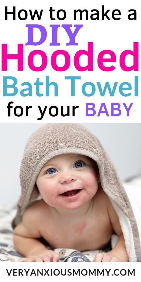 Diy Hooded Towel, Hooded Towel Tutorial, Tummy Time Newborn, Bath Diy, Baby Hooded Bath Towel, Newborn Bath, Diy Towels, Baby Bath Towel, Hooded Bath Towels