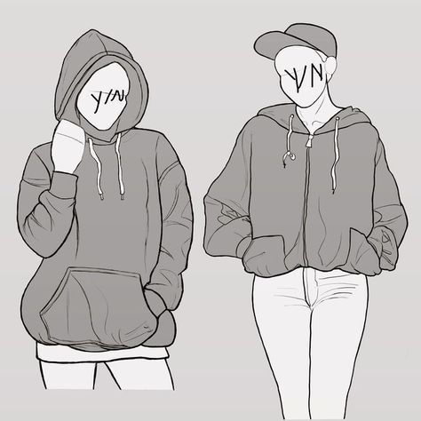 Baggy Hoodie Reference, Person In Hoodie Reference, Person In Hoodie Drawing, Hands In Hoodie Pose Drawing, Baggy Jacket Drawing, Drawing Hoodie Reference, Hoodie Base Drawing, Hoodie Pose Reference, Hoodie Poses Drawing