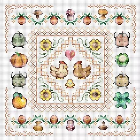 Grid Cross Stitch Pattern, Cute Crosstich Patterns, Stardew Valley Illustration, Demon Slayer Cross Stitch Pattern, What To Do With Cross Stitch Projects, Cross Stiching Ideas, Cross Stitch Aesthetic, Cute Cross Stitch Patterns, Cross Stitch Ideas