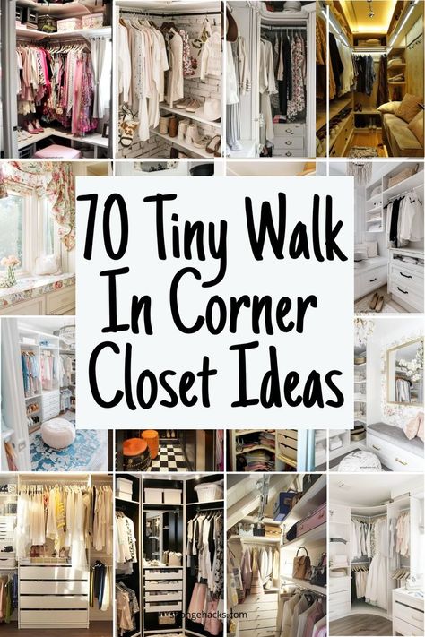 I was in my tiny bedroom the other day, realizing I needed a major closet makeover. Don’t get me wrong, I LOVE my tiny walk-in closet but the corner is totally bugging me and not being used. My simple layout was a hot mess, and I knew I had to get my organization game on […] Womens Master Closet Ideas, Turning A Small Room Into A Closet, Small Walk In Closet Ideas Organizations, Bedroom Closet Organization Ideas Layout, Small Closet Remodel Ideas, Tiny Walk In Closet Ideas Layout, Small Walk In Closet Decor, Dressing Room Ideas On A Budget, Small Closet Ideas Walk In