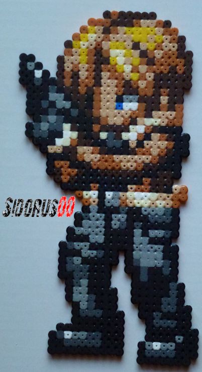 Leon S. Kennedy Hama bead - Resident Evil 4 by Sidorus00 H= 23 cm L= 12 cm Resident Evil Perler Beads, Resident Evil Pixel Art, Cross Stitch Games, Melty Bead Patterns, 3d Perler Bead, Resident Evil 4, Perler Art, Perler Crafts, Diy Perler Bead Crafts