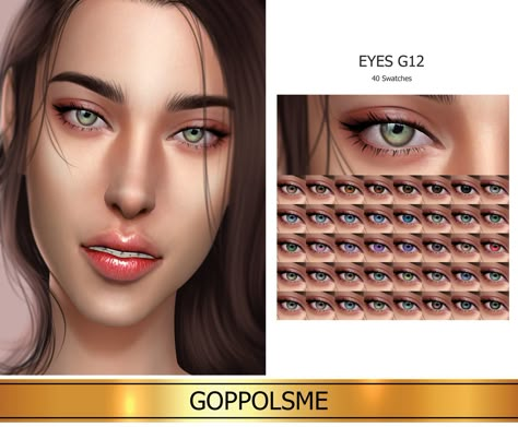 Sims 4 Goppols Me Eyes, Goppolsme Eyes, Eyes Sims 4 Cc, Sims 4 Eyes, Ts4 Skin, Gold Eye Makeup Tutorial, Rose Gold Eye Makeup, Silver Eye Makeup, Sims 4 Cc Eyes