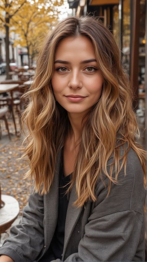 Caramel Hair On Brown Hair, Bronde Balayage Caramel, Bronde Balayage With Copper Tones, Cool Hair For Women, Auburn Honey Hair, Medium Brown Hair With Highlights Mid Length Caramel Balayage, Caramel Balayage On Brunette Hair, Caramel Balayage Short Hair Straight, Soft Autumn Hair Balayage