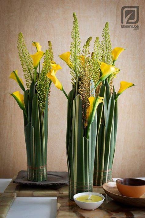 Copo de leite Lily Centerpieces, Table Pieces, Hotel Flowers, Sogetsu Ikebana, Corporate Flowers, Ikebana Arrangements, Ikebana Flower Arrangement, Church Flower Arrangements, Creative Flower Arrangements