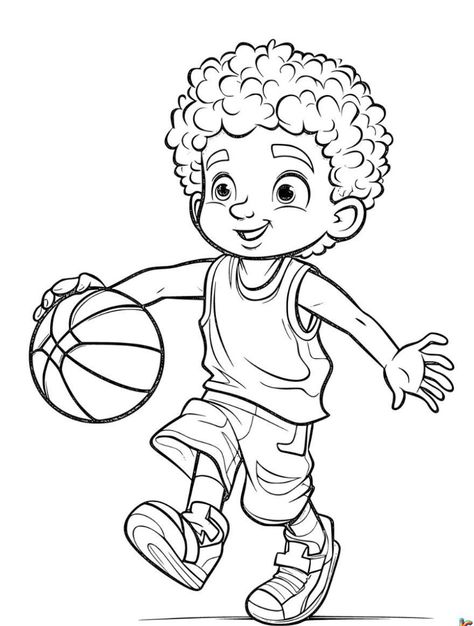 Basketball Coloring Pages, Boy Coloring, Halloween Coloring Book, Detailed Coloring Pages, Kids Coloring Book, Cover Illustration, Sport Basketball, Online Coloring Pages, Easy Coloring Pages