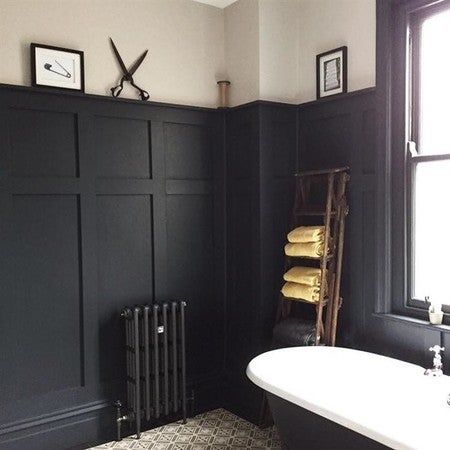 Hall Ideas, Victorian Bathroom, Downstairs Toilet, Wall Panelling, Grey Paint, Farrow And Ball, Trendy Bathroom, Blue Bathroom, Paint Colours