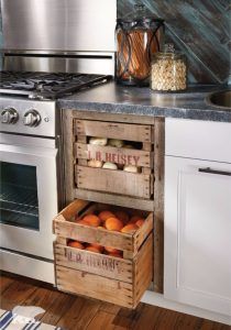 DIY Farmhouse Style Decor Ideas for the Kitchen - Wooden Crate Kitchen Storage - Rustic Farm House Ideas for Furniture, Paint Colors, Farm House Decoration for Home Decor in The Kitchen - Wall Art, Rugs, Countertops, Lights and Kitchen Accessories http://diyjoy.com/diy-farmhouse-kitchen Efficiency Kitchen, Dapur Rustic, Makeover Kitchen, Kitchen Organisation, Kitchen Organization Diy, Inspiration Kitchen, Island Kitchen, Kitchen Decorating, Backsplash Ideas