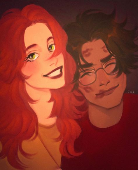 cr: evix.art on ig #jily #jilyfanart #jamespotter #jamespotterfanart #prongs #lilyevans #lilyevansfanart #marauders #maraudersfanart Jily Fanart, James And Lily, Marauders Fan Art, Lily Potter, Desenhos Harry Potter, Lord Voldemort, Potter Art, Harry Pottah, All The Young Dudes