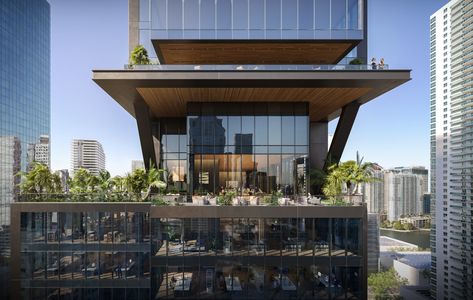 Double Height Lobby, Shop Architects, Modern Miami, Office Tower, Tower Design, Downtown Miami, Vernacular Architecture, American Architecture, Financial District