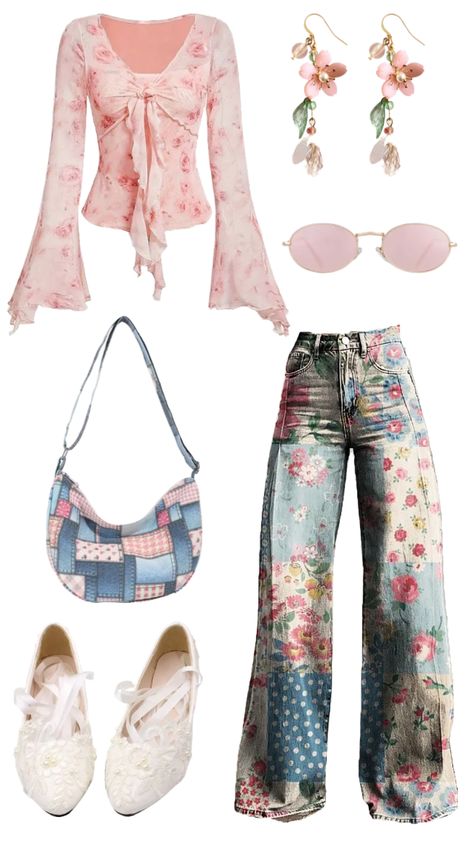 #patchwork #aesthetic #outfit #outfit #pink #jeans #denim Pink Jeans Street Style, Pink Patchwork Jeans, Jeans And Leg Warmers Outfit, Patchwork Outfit Aesthetic, Leg Warmers With Jeans, Patchwork Aesthetic, Patchwork Outfit, Pink Y2k Outfit, Tights Leg Warmers