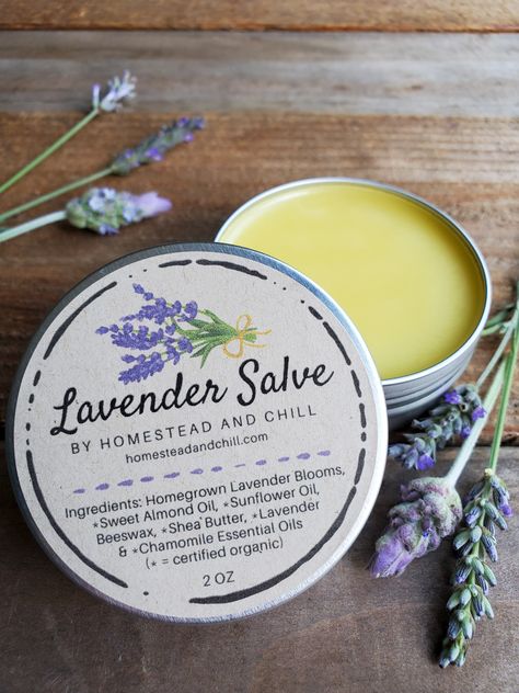 How to Make Homemade Lavender Salve to Soothe Skin & Nerves ~ Homestead and Chill Homemade Lavender Oil, Lavender Salve, Healing Salve Recipe, Dry Lavender, Diy Lavender, Săpunuri Handmade, Salve Recipes, Lavender Benefits, Growing Lavender