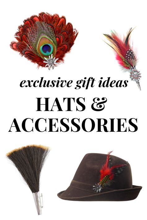 Exclusive gift Ideas! Hats & Accessories European Style - GermanGiftOutlet.com #oktoberfest #bavarian #alpine #hat #feather #hatpin #gamsbart #man #fashion #woman #peacock #hipster #style German Hats Women, Country Style Brimmed Top Hat For Festivals, Traditional German Headdress, German Hats Oktoberfest, Oktoberfest Hat, German Hats, Bavarian Hat, Bavarian Costume, German Oktoberfest