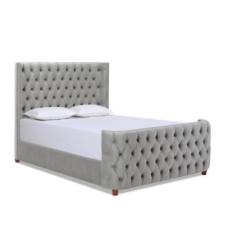 Rosdorf Park Currier Upholstered Wingback Bed & Reviews | Wayfair Tufted Headboard Bed, Button Tufted Headboard, Wingback Bed, Jennifer Taylor, Cute Bedroom Ideas, Bed Headboard, Beds And Headboards, Aesthetic Rooms, Changing Wall Color