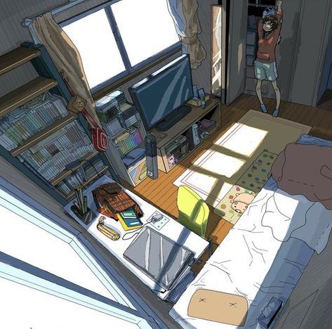 Perspective Room, 3 Point Perspective, Three Point Perspective, Bilik Idaman, 심플한 그림, Bg Design, Graphisches Design, Perspective Art, Anime Room