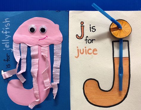 Juice Craft For Preschool, Lowercase I Craft, J Is For Juice, Letter J Activity, Letter J Crafts For Preschoolers, Letter J Craft, J Is For Jellyfish, Juice Crafts, Letter J Activities