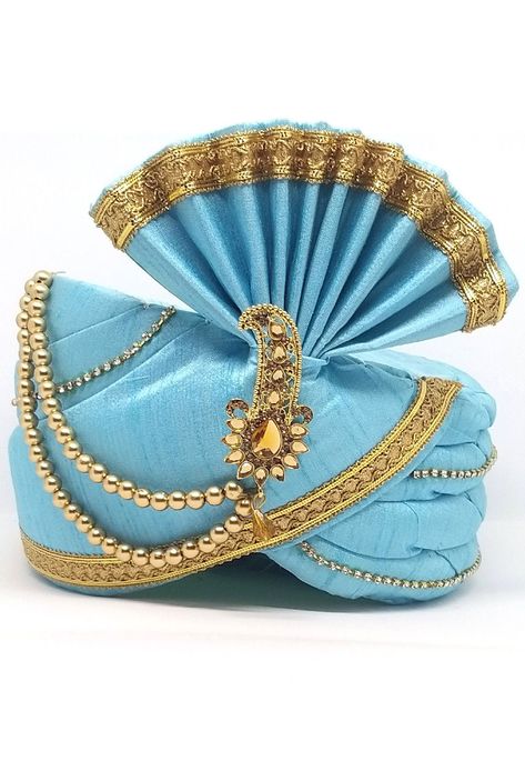 Turban For Wedding, Groom Turban, Wedding Turban, Silk Turban, Mens Indian Wear, Velvet Turban, Indian Men Fashion, Sky Blue Color, Best Pose For Photoshoot