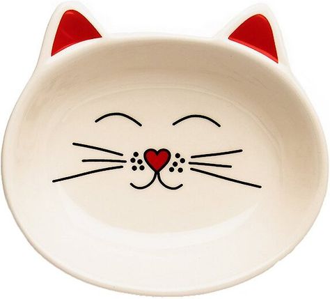 Clay Platter, Cat Food Dish, Clean Crafts, Park Life, Cream Cat, Cute Cat Face, Cat Ceramic, Cat Dishes, Cat Bowl