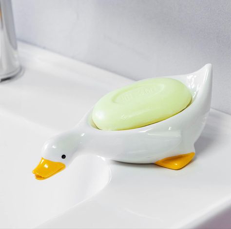 Ceramic Cute, Sink Tray, Bathroom Bathtub, Clay Soap, Shower Bathroom, Ceramic Soap Dish, Clay Crafts Air Dry, Cute Duck, Ceramic Color