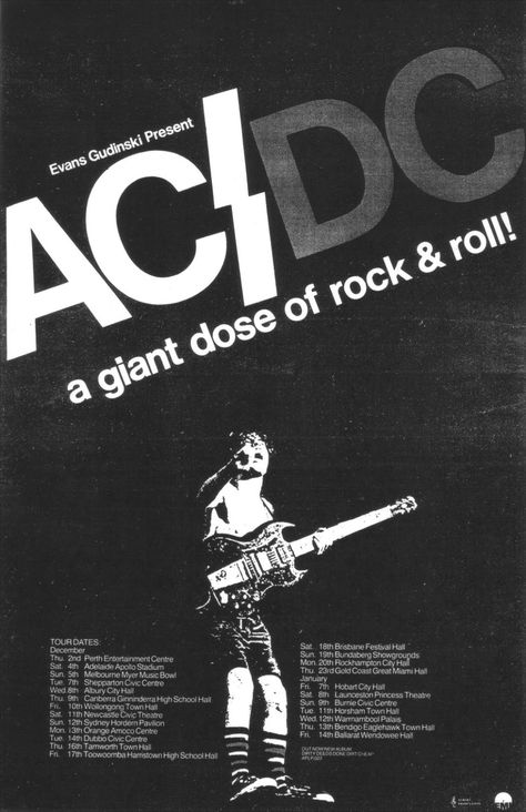 AC/DC in Concert Acdc Poster, Dc Poster, Peter Hook, Concert Poster Design, Bon Scott, Punk Poster, Greatest Rock Bands, Angus Young, Tour Poster