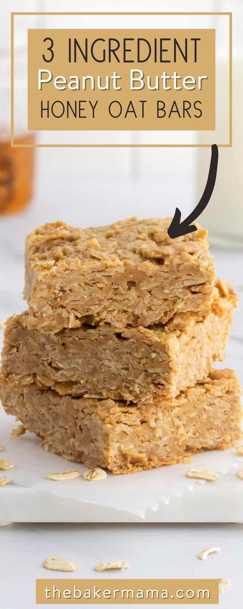 Honey Oat Bars, Quick Oat Recipes, Oat Bars Healthy, Oatmeal Bars Healthy, Easy Granola Bars, Peanut Butter Oat Bars, Oat Bar Recipes, Peanut Butter And Honey, Oatmeal Bars Recipes