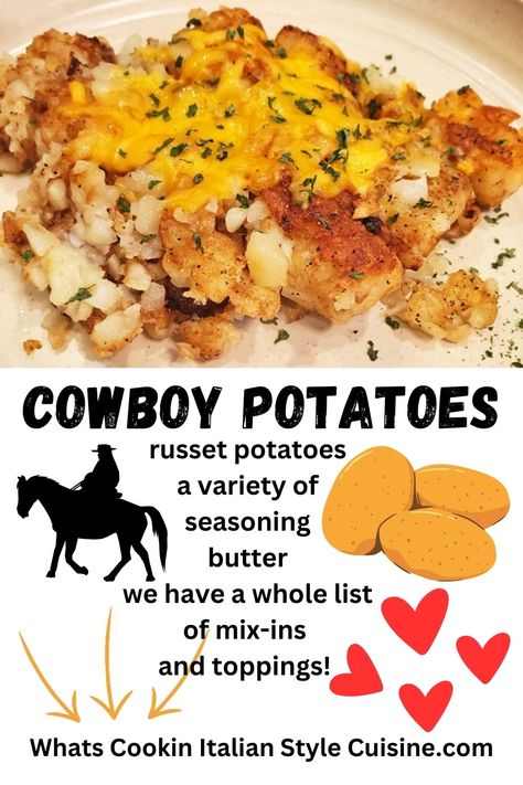 Cowboy Potatoes Cowboy Potatoes Recipes, Cheesey Potatoes Recipe, Cowboy Potatoes, Cowboy Recipes, Mashed Potato Casserole Recipes, Loaded Mashed Potato Casserole, Italian American Food, American Foods, Utica Ny