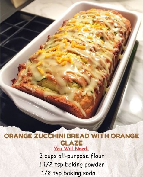 The Savory Secrets Society | Orange Zucchini Bread with Orange Glaze | Facebook Orange Zucchini Bread Recipe, Orange Zucchini Bread, Orange Zucchini, Zucchini Bread Recipe, Orange Glaze, Soda Recipe, Zucchini Bread, Zucchini Recipes, 2 Cups