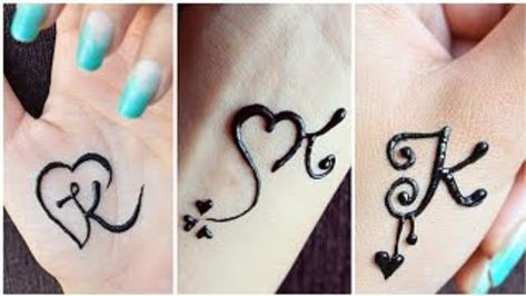 K Letter Images, Written Letters, K Letter, L Names, Beautiful Letters, K Tattoo, Tattoo Love, Pen Tattoo, Simple Henna Tattoo