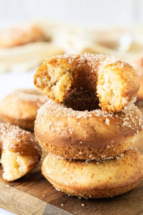 These baked gluten-free apple cider donuts have a tender cake-like texture and a subtle tangy flavor, and are coated with a sweet cinnamon-sugar mixture. Cinnamon Sugar Donuts Baked, Gluten Free Cinnamon, Cinnamon Sugar Donuts, Apple Cider Donuts, Baked Donuts, Cinnamon Sugar, Learn To Cook, Apple Cider, Cider