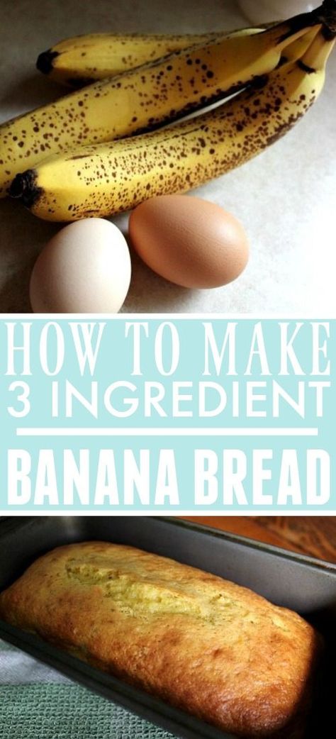 Recipes With Pork Rinds, Banana Bread Recipe Easy Healthy, Banana Bread No Sugar, Banana Bread 3 Ingredient, Recipes With Pork, 3 Ingredient Banana Bread, Bread With Yeast, 3 Ingredient Banana Bread Recipe, Banana Bread Recipe Easy Moist