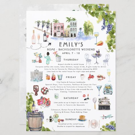 Winery Invitations, Last Fling Before The Ring, Bachelor Party Invitations, Bachelorette Weekend Itinerary, Weekend Itinerary, Bachelorette Party Invitations, Bach Party, Bachelorette Weekend, Rome Italy