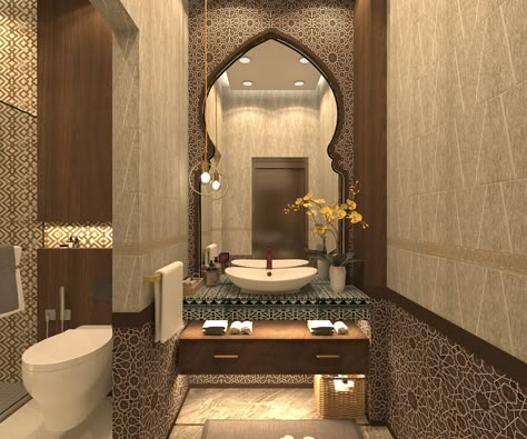 islamic bathroom new cairo Islamic Bathroom, Islamic Arch, Arabic Interior Design, Arabic Interior, Arabic House, New Cairo, Attack On Titan Series, Retail Interior Design, Arab Culture