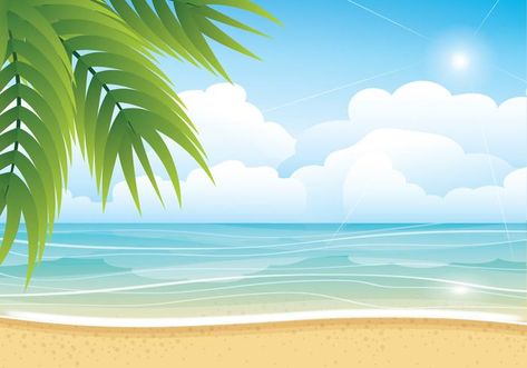 Tropical Summer Beach Vector Background Summer Thumbnail, Moana Background, Beach Vector, Festa Moana Baby, Beach Clipart, Underwater Painting, Surfing Photos, Beach Background, Summer Backgrounds